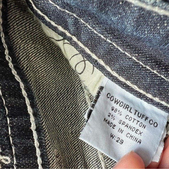 Cowgirl Tuff Shorts ‘Junkyard Bling’ Dark Denim Size 29 - Picture 8 of 8